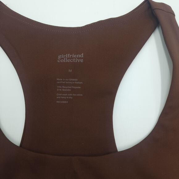 Girlfriend Collective Paloma Racerback Bra in Earth Size Medium - Picture 6 of 6